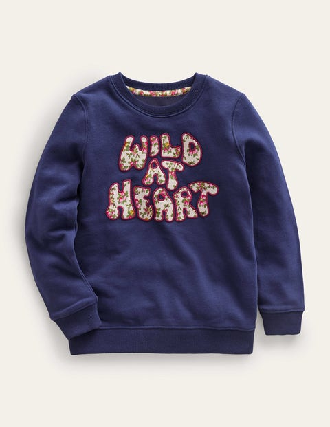 Applique Sweatshirt Navy Girls Boden