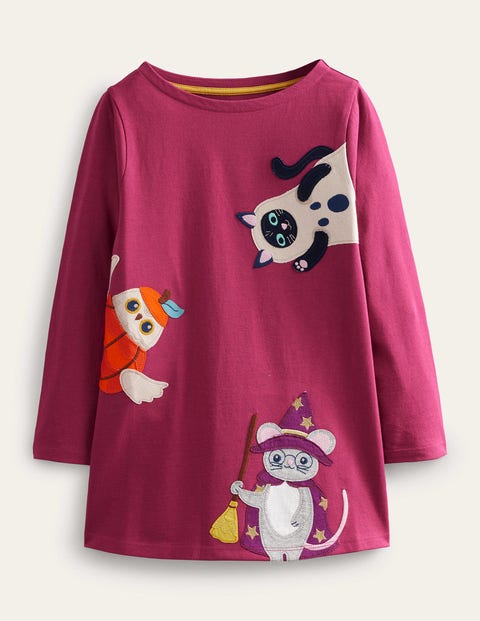 Applique Jersey Tunic Pink Girls Boden