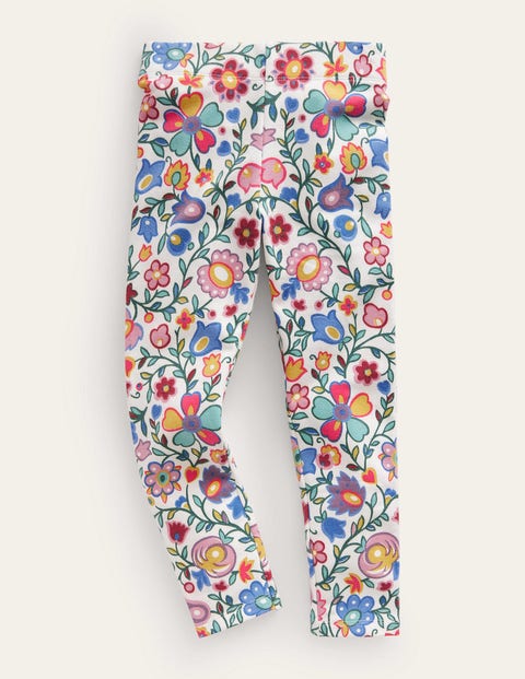 Mini Boden Kids' Fun Cosy Leggings Multi Folk Floral Girls Boden