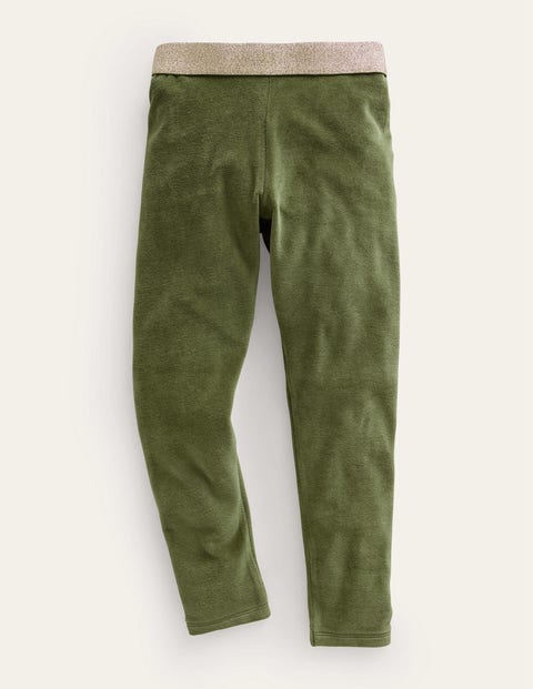 Velvet Leggings - Khaki Green