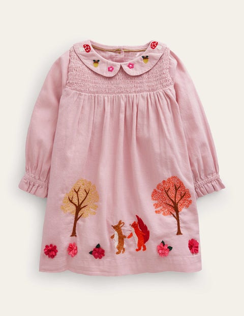 Embroidered Smocked dress Pink Girls Boden