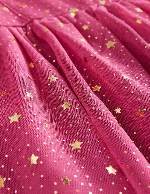 Foil Star Tulle Dress - Sweet William Pink | Boden UK