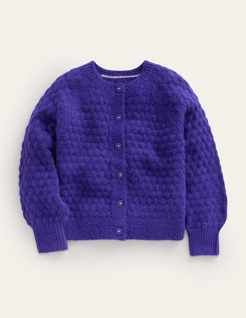 Mini Boden Kids' Bobble Stitch Cardigan Bluing Blue Girls Boden