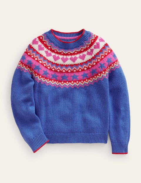 Fair Isle Jumper Blue Girls Boden