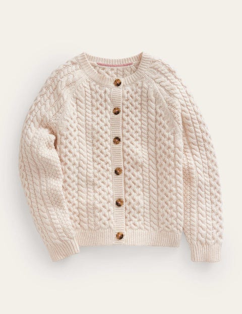 Cable Cardigan White Girls Boden