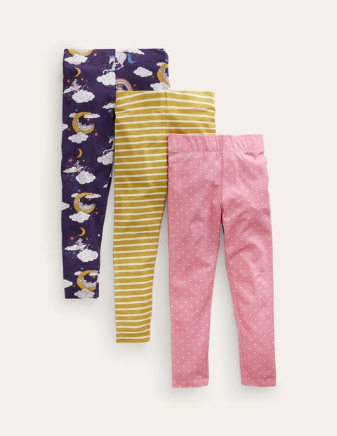 Mini Boden Kids' 3-pack Leggings College Navy Magical Sky Girls Boden