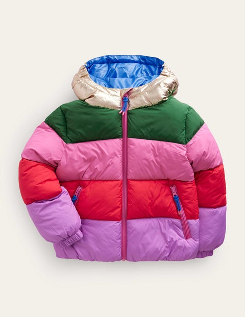 Ultimate Padded Coat Rainbow Multi Girls Boden, Rainbow Multi