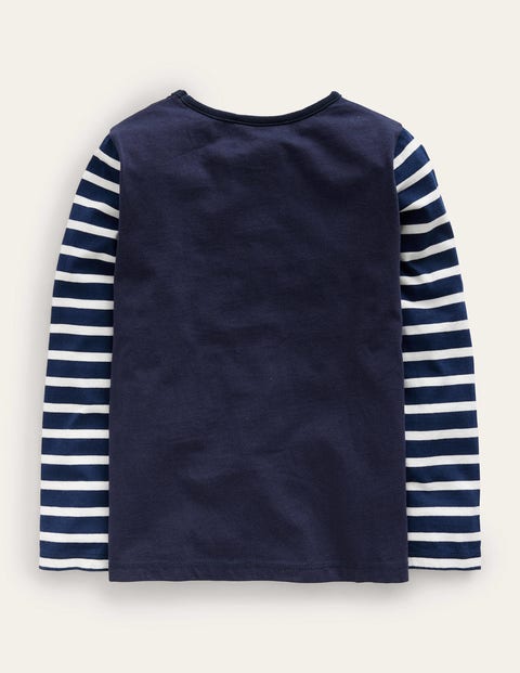 Festive Applique T-shirt - French Navy Sleigh Scene | Boden US