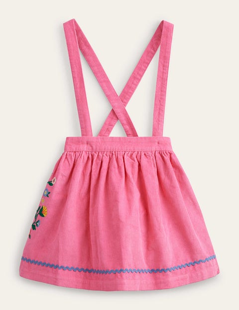 Mini Boden Kids' Heritage Embroidered Skirt Knockout Pink Embroidery Girls Boden