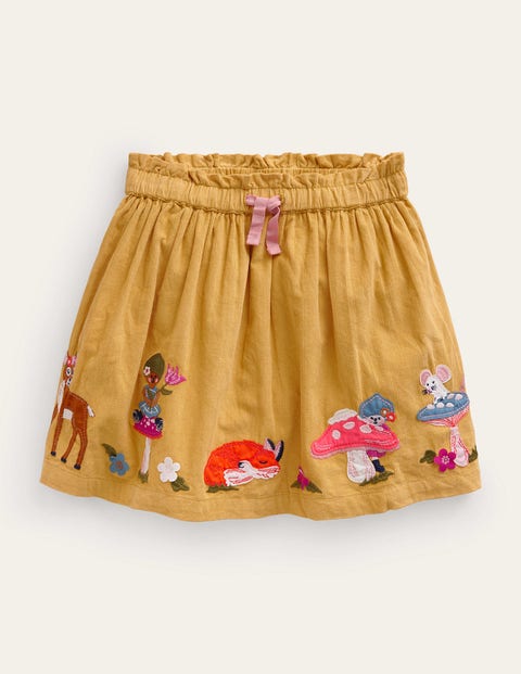 Applique Cord Skirt Yellow Girls Boden