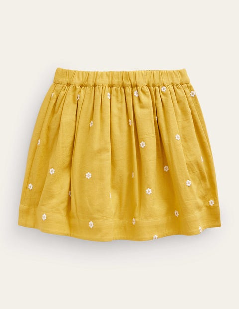 Embroidered Twirly Skirt - Honeycomb Yellow Daisy | Boden UK