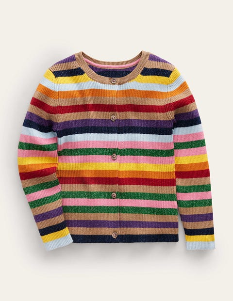 Sparkle Stripe Cardigan Multi Girls Boden, Multi Sparkle Stripe