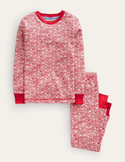 Snug Long John Pyjamas Red Girls Boden