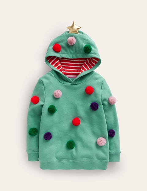 Mini Boden Kids' Novelty Christmas Tree Sweat Csarite Girls Boden