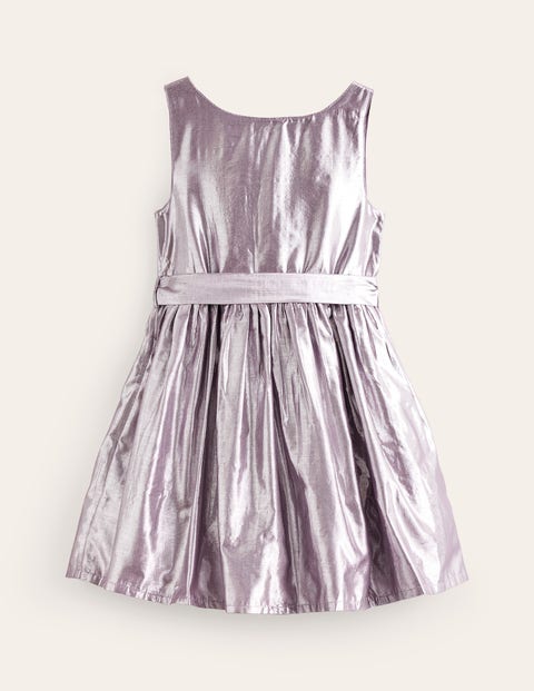 Mini Boden Kids' Metallic Spot Tulle Dress Mountain Heather Silver Girls Boden