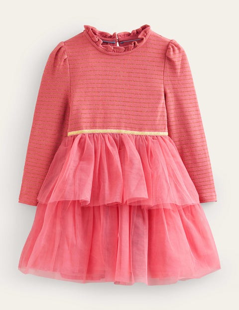 Robe De Fête Pour Fille Mini Boden - Taille 11-12 Ans, Rose à Pois, 100% Coton, Genou
