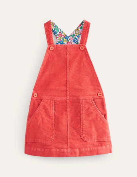 Mini Boden Kids' Relaxed Dungaree Dress Coral Pink Girls Boden