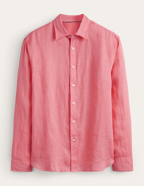 Cutaway Collar Linen Shirt Pink Men Boden