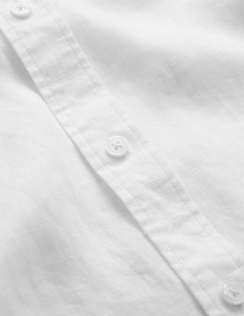 Cutaway Collar Linen Shirt - White | Boden US