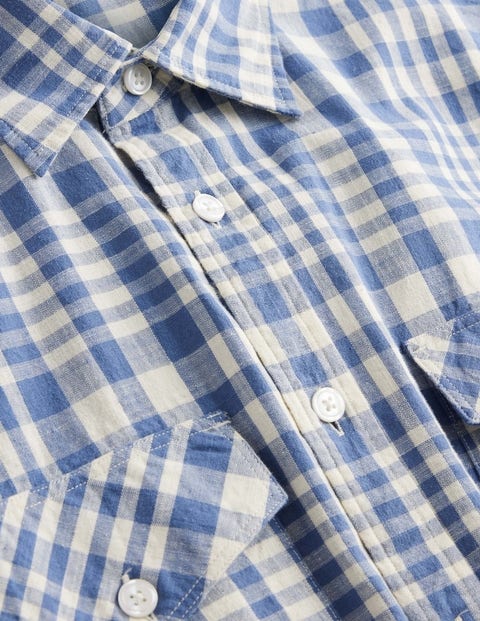 Casual Cotton Check Shirt - Blue Check | Boden US