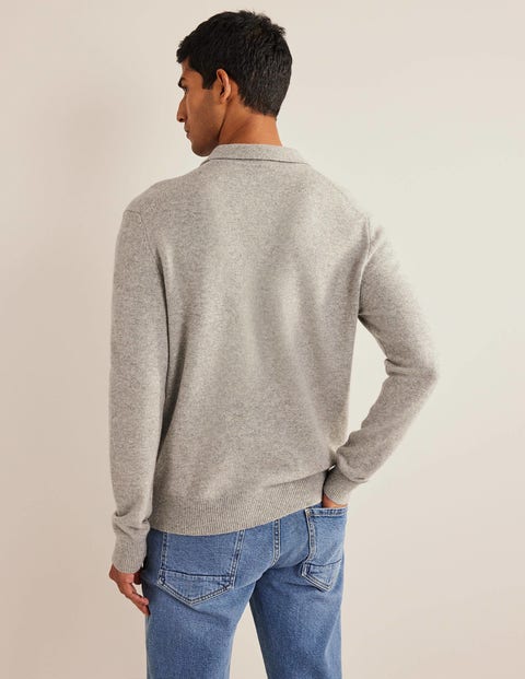 Collar Sweater - Light Grey Melange | Boden US