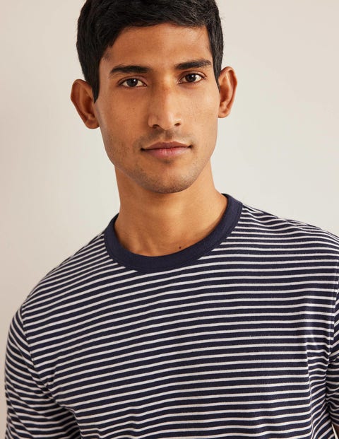 Slim Fit Classic T-Shirt - Navy/Ivory | Boden US