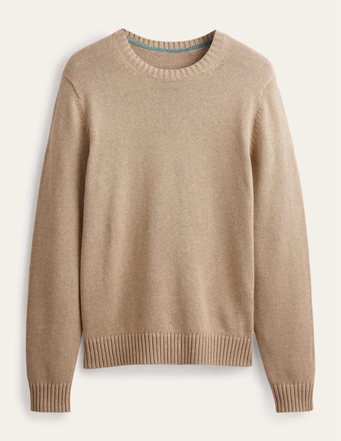 Chunky Cotton Cashmere Crew Ivory Men Boden