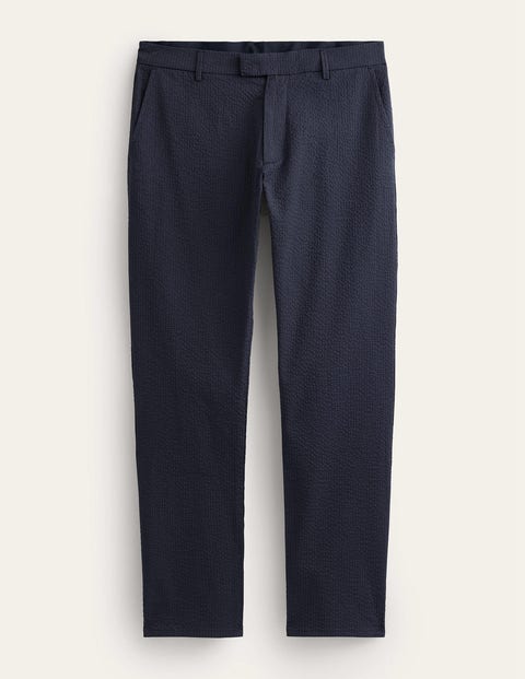 Smart Seersucker Trouser Navy Men Boden