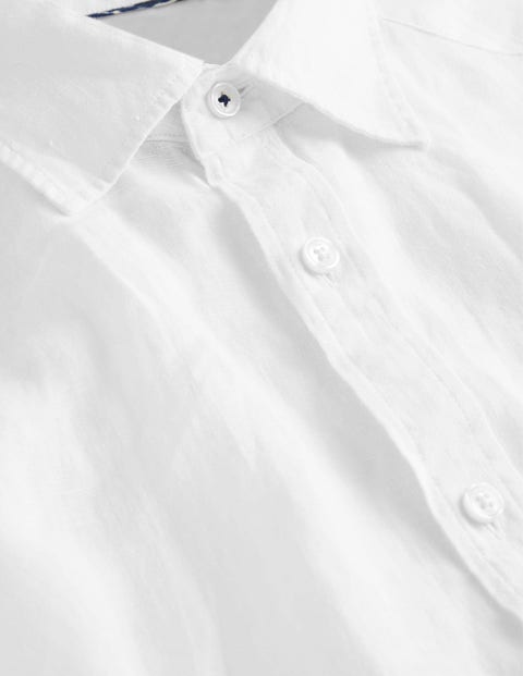 Slim Fit Linen Shirt - White | Boden US