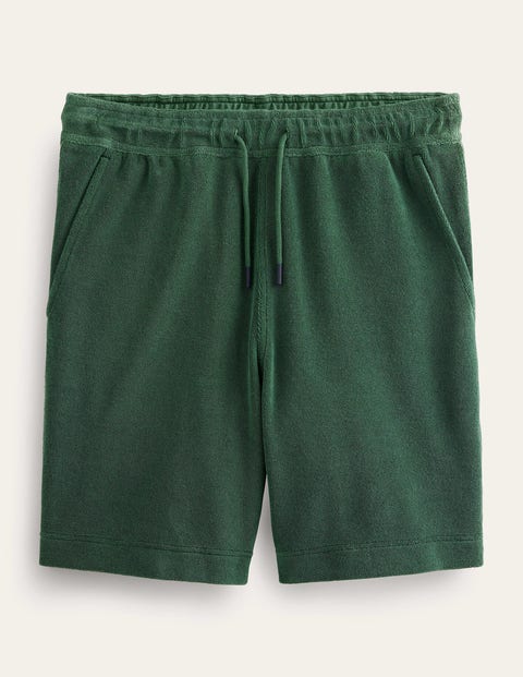 Towelling Drawstring Shorts Green Men Boden