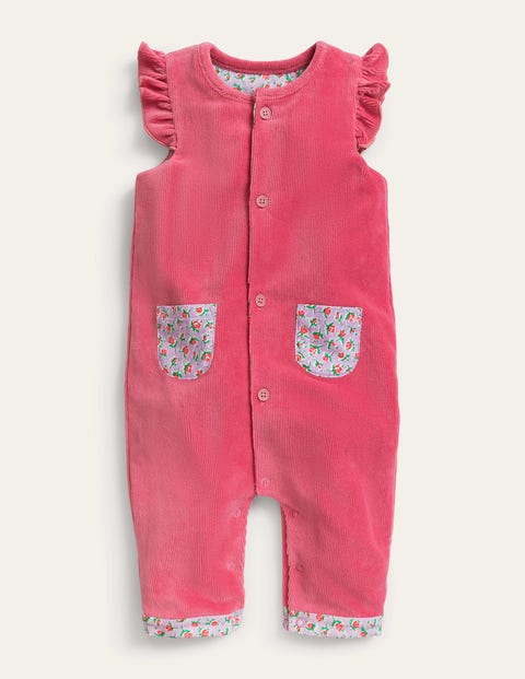 Jersey Cord Romper Pink Girls Boden