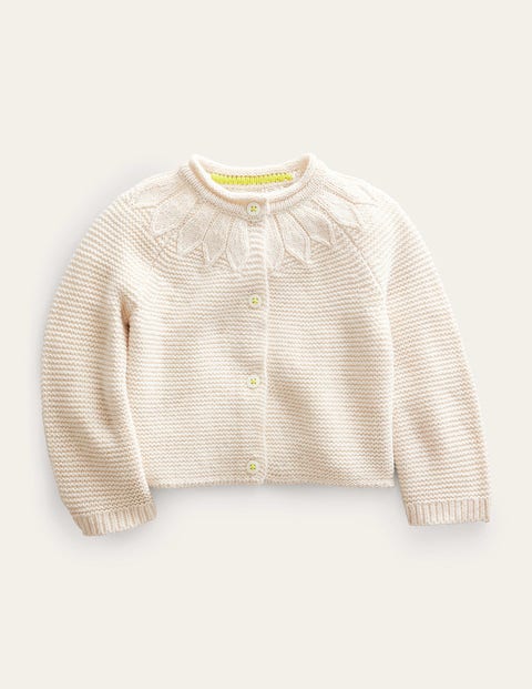 Pointelle Yoke Cardigan Ivory Girls Boden