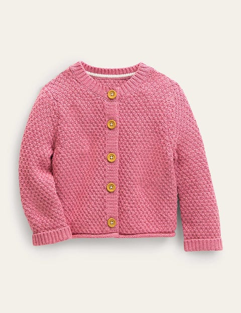 Chunky Textured Cardigan Pink Girls Boden