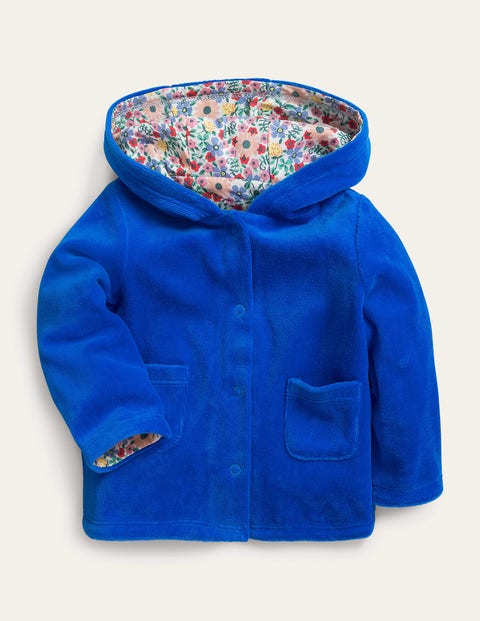 Jersey Velvet Hooded Jacket Blue Baby Boden
