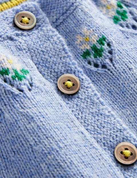 Embroidered Flower Cardigan - Brunnera Blue | Boden UK