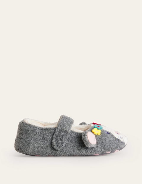 Boden Kids' Felt Mary Jane Slippers Guinea Pig Girls  In Gray