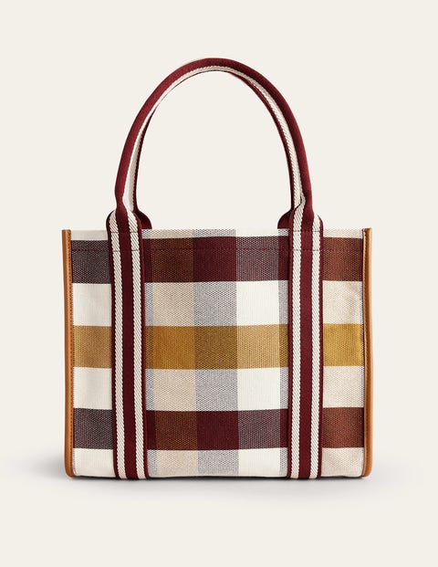 Boden Tilda Canvas Tote Bag Check Women