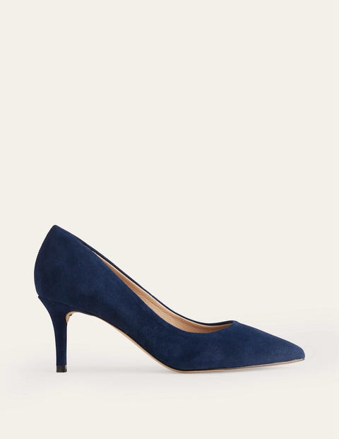 Boden Classic Suede Heels Navy Women