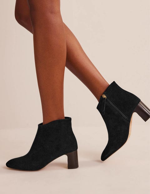 Suede Ankle Boots - Black