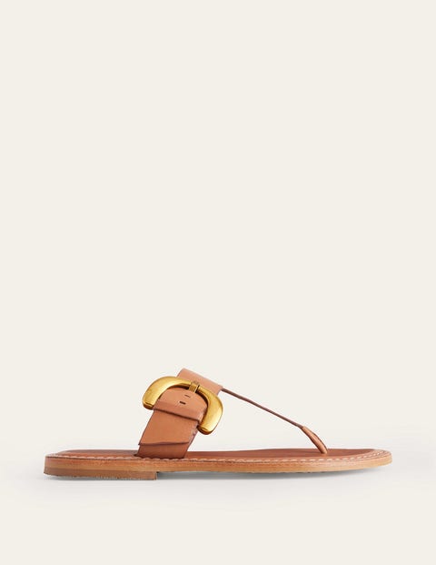 Boden Buckled Toe-post Sandals Tan Women