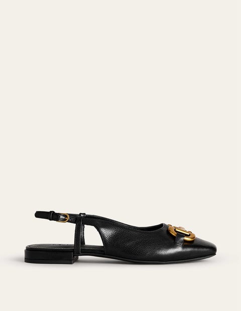 Iris Snaffle Slingback Flats Black Women Boden