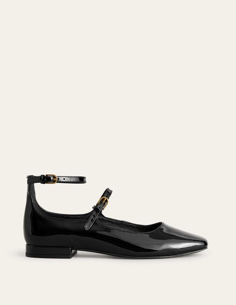 Boden Double-strap Mary Jane Shoes Black Patent Women