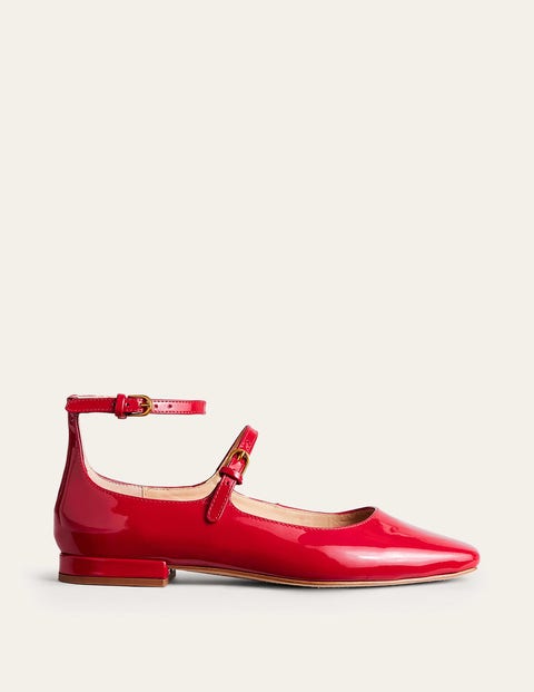 Double-Strap Mary Jane Shoes - Hot Pepper Patent | Boden UK