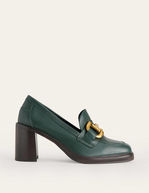 Iris Snaffle Heeled Loafers Green Women Boden