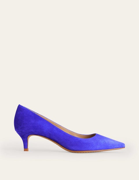 Boden Lara Low-heeled Court Shoes Lapis Blue Suede Women