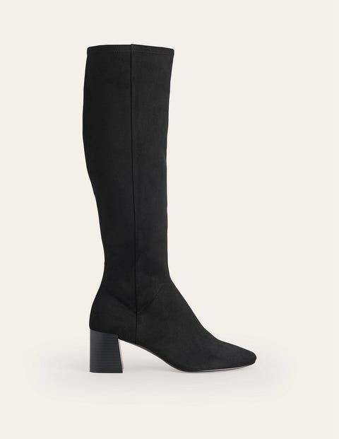 Cara Heeled Stretch Knee Boots Black Women Boden