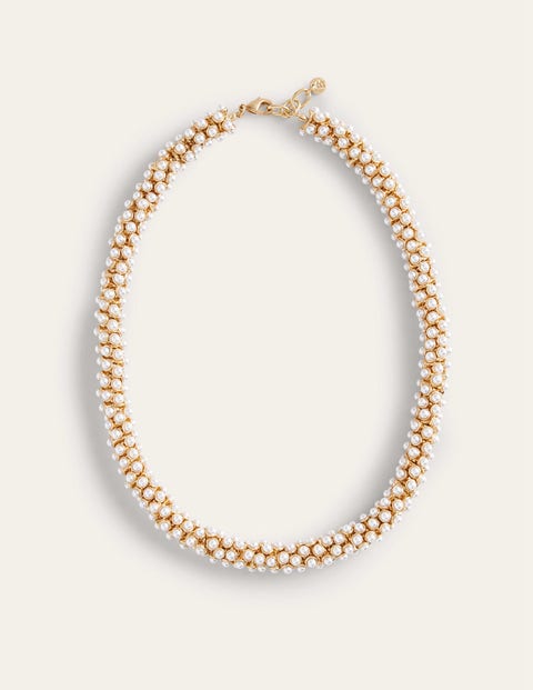 Cluster Pearl Necklace Metallic Women Boden