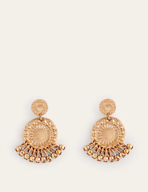 Beaded Coin Earrings Gold Women Boden