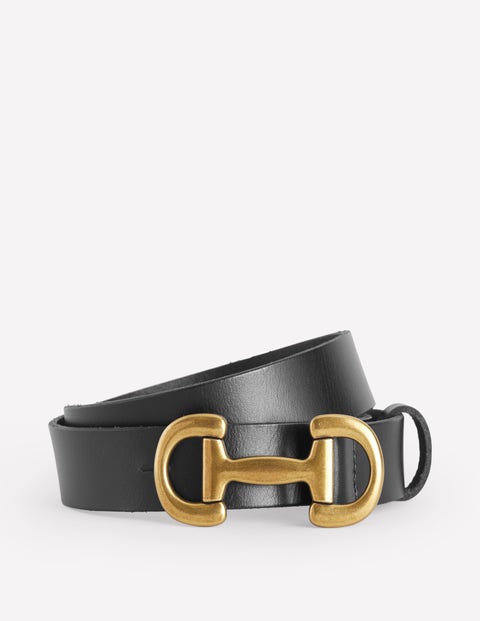 Boden Snaffle-trim Leather Belt Black Women