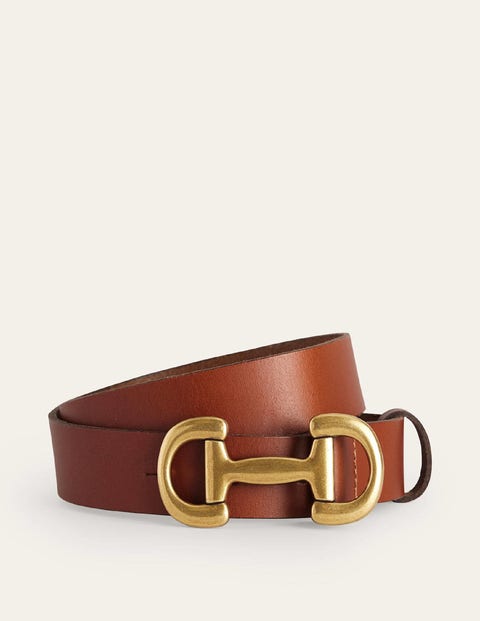 Iris Snaffle-Trim Leather Belt - Tan | Boden US